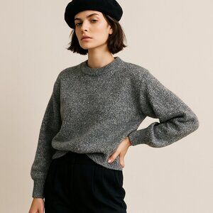 VINTAGE | GRACE | Silver Tinsel Coloured Long Sleeve Sweater
